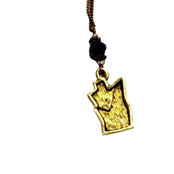 Minnesota Gold Tone Chocolate Charm Pendant Necklace with Black Bead Accent - Picture 3 of 6